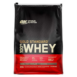 Frasco de proteína Gold Standard 100% Whey sabor Double Rich Chocolate, con 24 gramos de proteína por porción, 2 libras