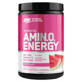 Bote de ESSENTIAL AMIN.O. ENERGY sabor sandía (Watermelon) de Optimum Nutrition, ideal para energía sostenida y recuperación sin calorías adicionales.